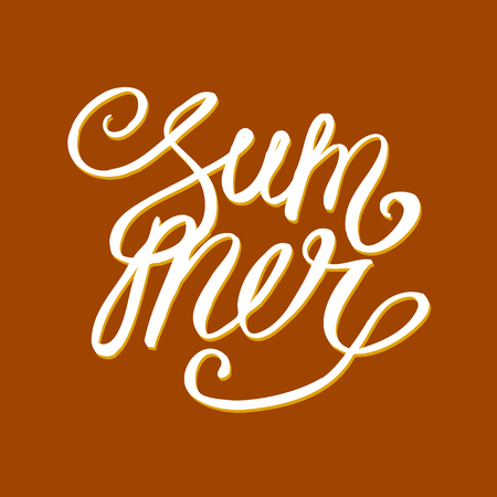 Hand drawn word. Brush pen lettering with phrase summer.のイラスト素材