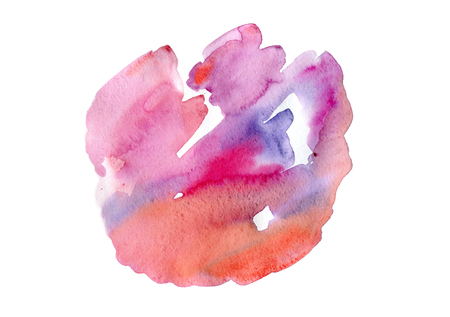 Abstract watercolor on white background. The color splashing in the paper. It is a hand drawn. Bright colors. Liquid paints. Creative artwork.の写真素材