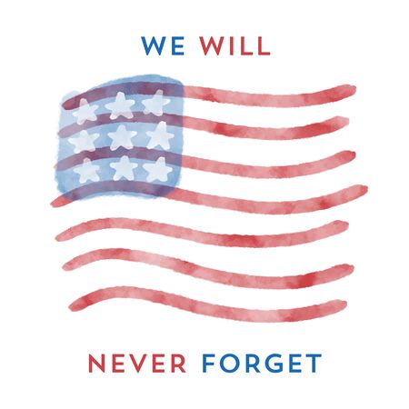 Patriot Day. September 11. We will never forgetのイラスト素材