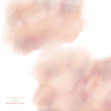 Abstract hand-drawn coral watercolor background.の写真素材