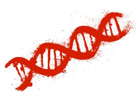 DNA grunge red vector icon. Illustrative example of new  Coronavirus mutation.のイラスト素材