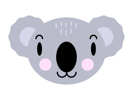 Cute cartoon character koala. Print for baby shower party. Vector print with baby koala.のイラスト素材