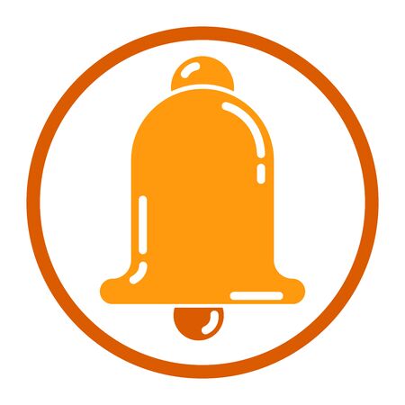 Notification vector icon. Social media sign. Flat bell symbol. New message. Bell icon vector illustration. Linear symbol with outline. Minimalist style.のイラスト素材