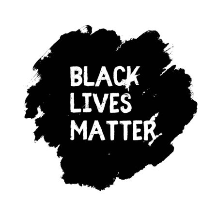 Black lives matter. Grunge hand-drawn circle with text protesting against racism and police abuse. Vector flat illustration for the movement of human rights of black people in U.S. America.のイラスト素材