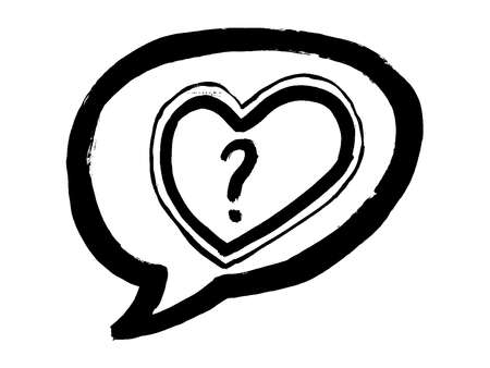 Black message bubble with heart set. Happy Valentine's day, simple love symbol, icon collection. Greeting card design for web, email, social media, banner. Vector illustration isolated on whiteのイラスト素材