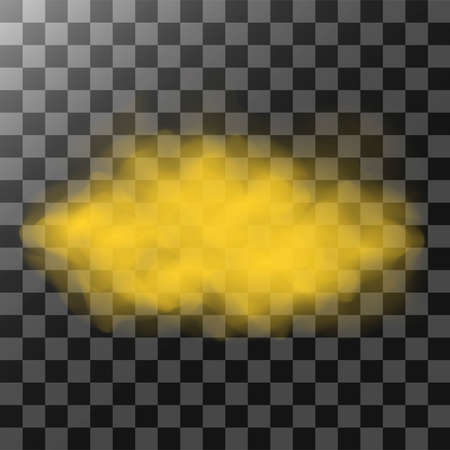A cloud of yellow smoke or gas. Vector illustration, isolated on transparent background.のイラスト素材