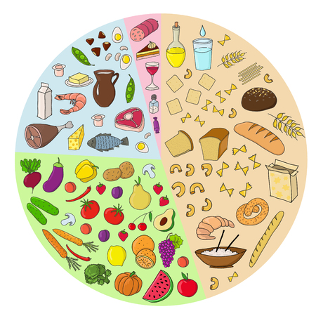 Health food infographic. Balanced dietのイラスト素材