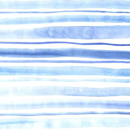 Watercolor hand painted decorative textured lines in sky blue color. Delicate modern style abstract background. Real liquid trendy paint texture streak perfect for print design progectの写真素材