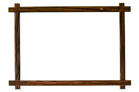 Old Wood Frame on The Old Wallの写真素材