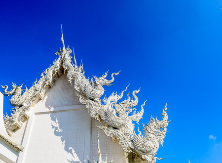 Wat Rong Khun on Blue Sky, Chiang Rai Province, Thailand, Photo on January 07, 2014の写真素材