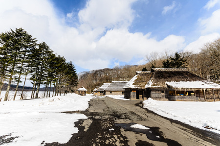 Snowy Hills in Japan on Morning, Photo on March 08, 2014のeditorial素材