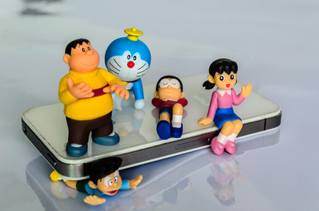 BANGKOK - JUNE 29  An Doraemon model in Thailand Toy Shops on June 29, 2014 at Central Rama 3, Bangkok, Thailand のeditorial素材