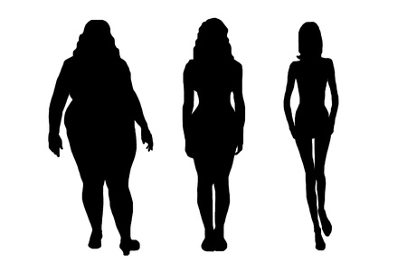 women silhouettes isolated on whiteのイラスト素材