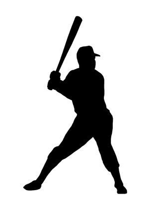 baseball player silhouetteのイラスト素材