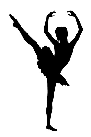 silhouette of a ballerinaのイラスト素材