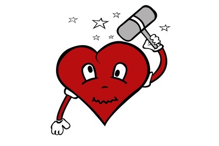 crazy heart illustration のイラスト素材