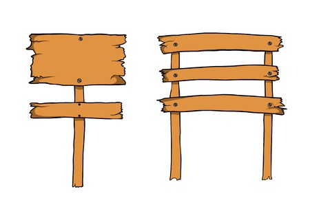 illustration of wood signsのイラスト素材