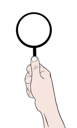 hand with magnifying glassのイラスト素材