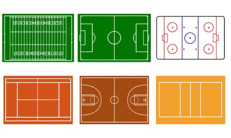 different sport fieldsのイラスト素材