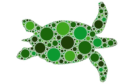 dotted turtle silhouetteのイラスト素材