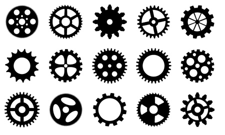 gear wheels set isolatedのイラスト素材