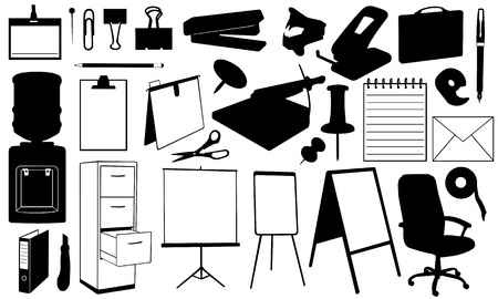 office supplies set isolated on whiteのイラスト素材