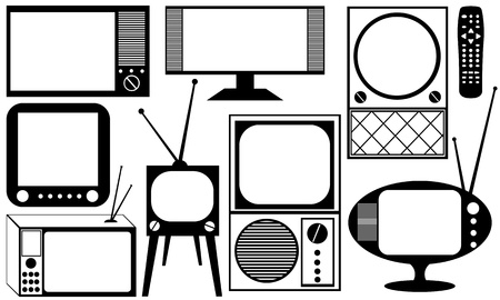 televisioan sets isolated on whiteのイラスト素材