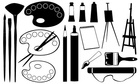 painting toolsのイラスト素材