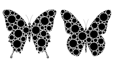 dotted butterfly illustrationのイラスト素材