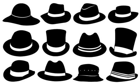 set of different hatsのイラスト素材