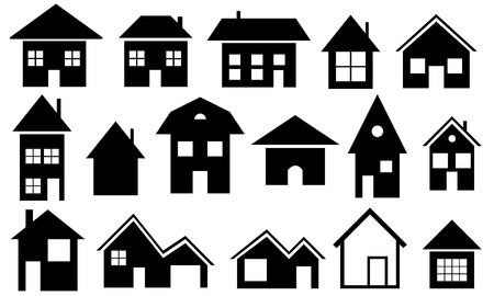 set of house iconsのイラスト素材