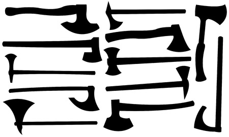 axe set isolated on whiteのイラスト素材