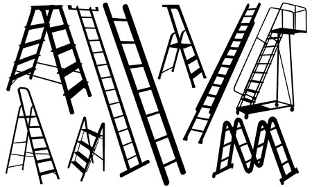 set of ladders isolatedのイラスト素材