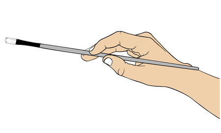 hand with paint brushのイラスト素材