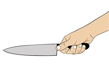 hand holding a knife isolatedのイラスト素材