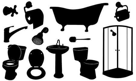 Bathroom set isolated on whiteのイラスト素材