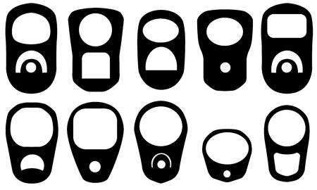 Set of different pull rings isolated on whiteのイラスト素材