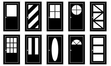 Set of different doors isolated on whiteのイラスト素材