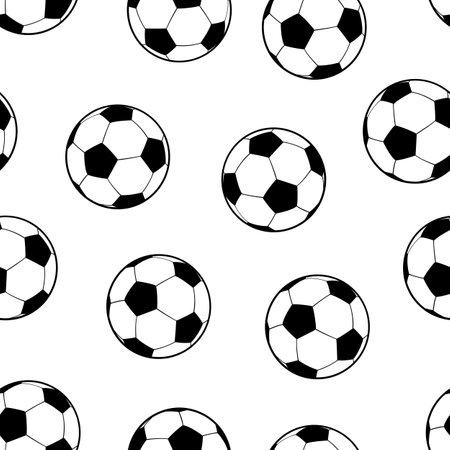 seamless soccer balls backgroundのイラスト素材