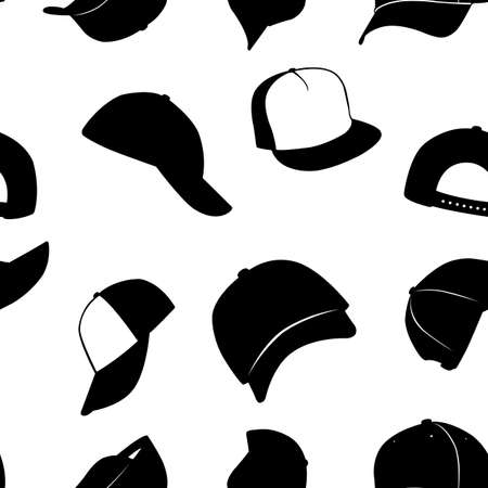 seamless baseball caps backgroundのイラスト素材