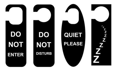 set of different door knob hangersのイラスト素材