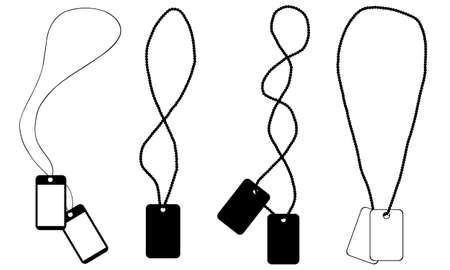 set of different dog tagsのイラスト素材