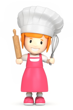 3d render of a little bakerの写真素材