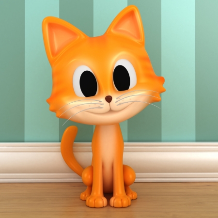 3D render of an orange catの写真素材