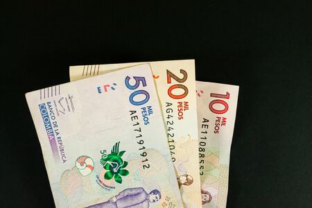 Colombian peso Banknotes paper money, Bogotá Colombia, December 19 2019の写真素材