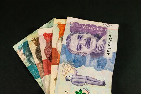 Colombian peso Banknotes paper money, Bogotá Colombia, December 19 2019の写真素材