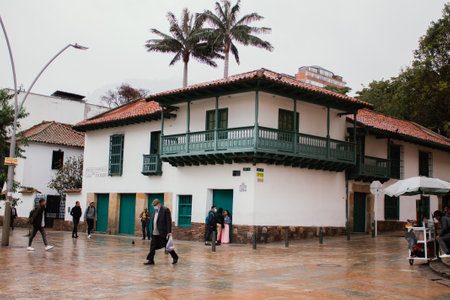 Museum of independence, house of the vase, place where the independence of Colombia began, now converted into a museum in a corner of the Plaza de Bolivarのeditorial素材