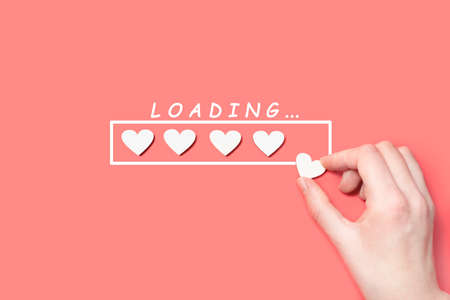 Loading from symbols of hearts. Valentine's day concept.の写真素材