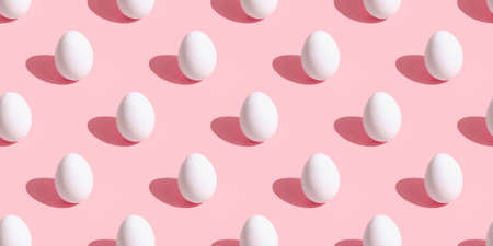 Chicken eggs pattern. Easter eggs pastel background.