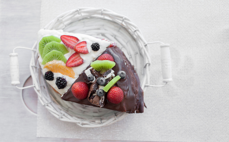 Valentine day small present morning tea cake concept.の写真素材